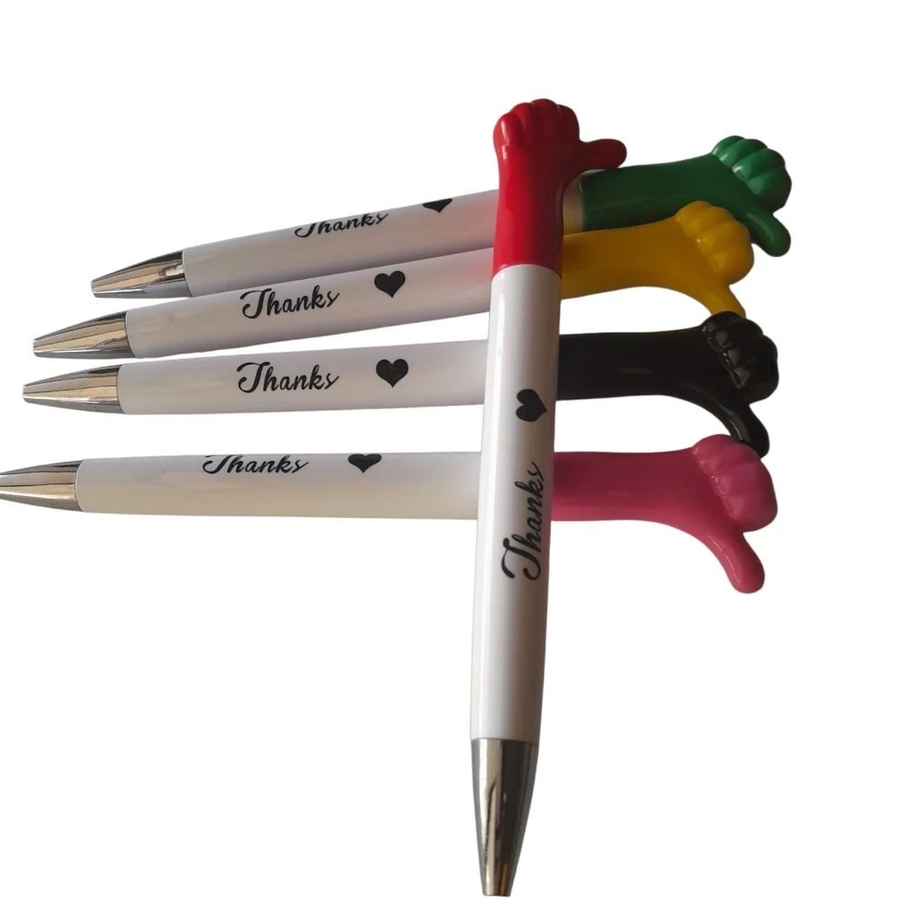 Set Of 5 Thumbs Up Thank You Ballpoint Pens Cute Gift